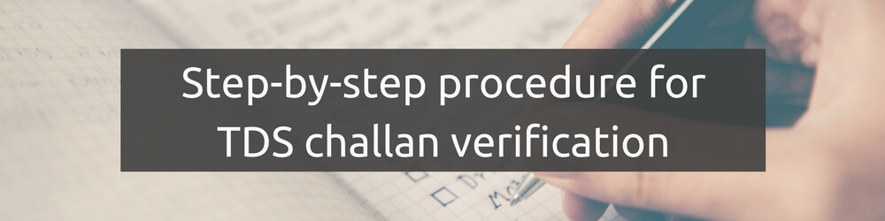 Steps for TDS challan verification