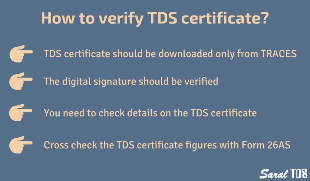 How to verify TDS certificate.