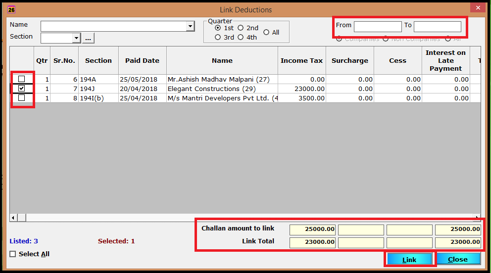 How to enter the challan details 11