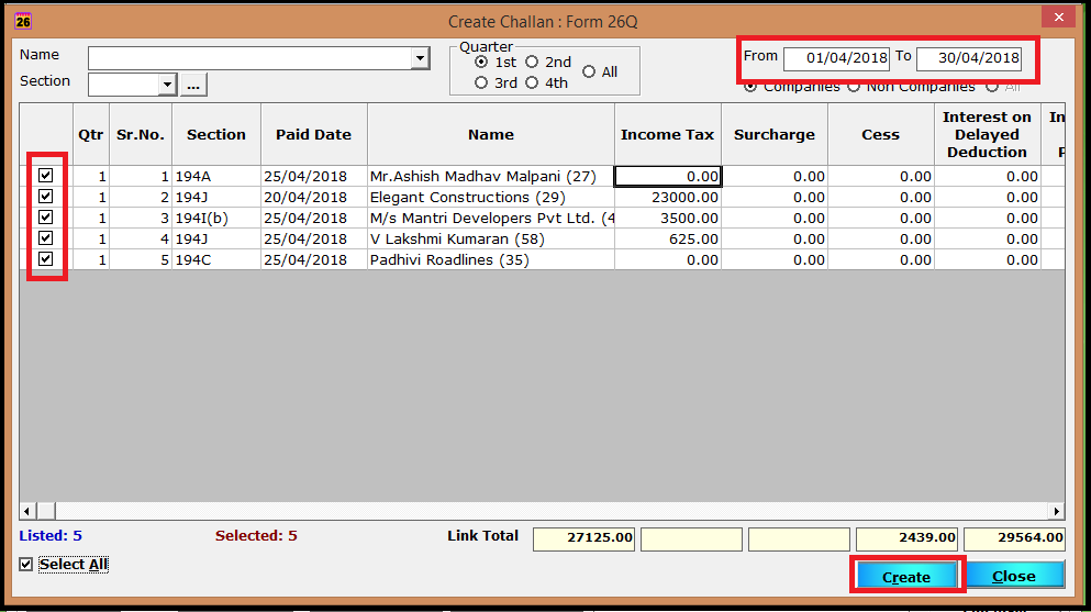 How to enter the challan details 4