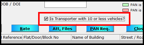 11. Add deductee details - Select transporter with less than 10 vehicles