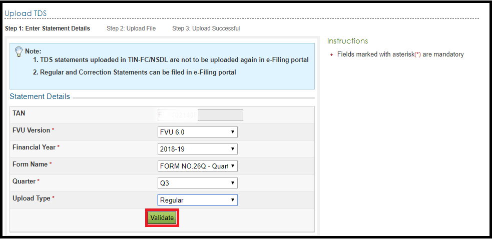 How to e file TDS return 3.