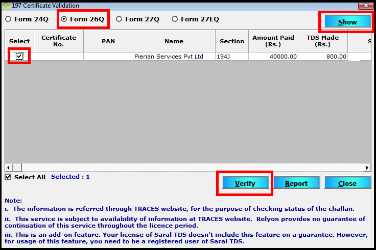 Lower Deduction or No deduction certificate using Saral TDS 5