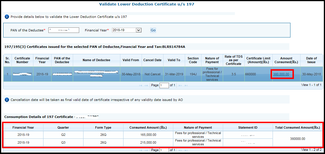lower deduction certificate verification 5