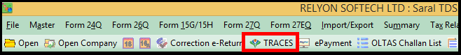 PAN Verification in Saral TDS - GO to TRACES