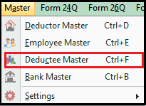 tds on transporter in saral tds - go to deductee master