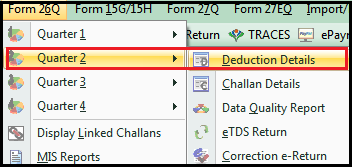 tds on transporter in saral tds - deduction details