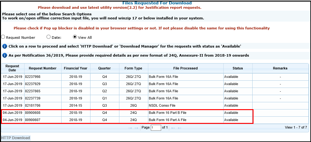 Form 16 generation in Saral TDS software - requested downloads