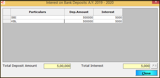 Other Sources of Income entry in Saral TDS- enter the received details