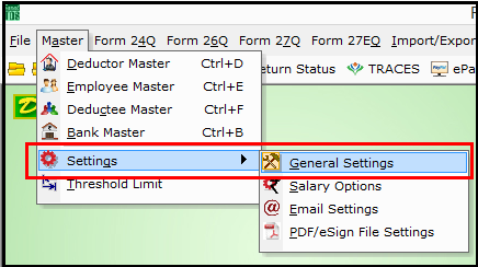 1.Part Payment in Saral TDS-General Settings