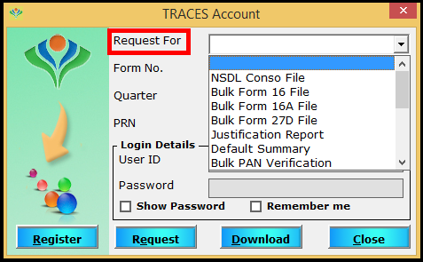 2.TRACES account in SARAL TDS - Request for option.