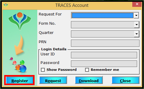 4.TRACES account in SARAL TDS - Register