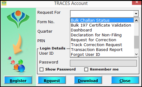 7.TRACES account in SARAL TDS -Bulk pan verification