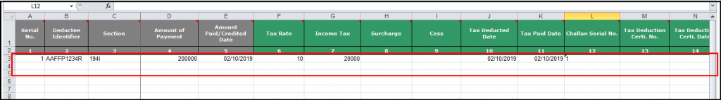 import and export of details in saral tds 6- details of deduction