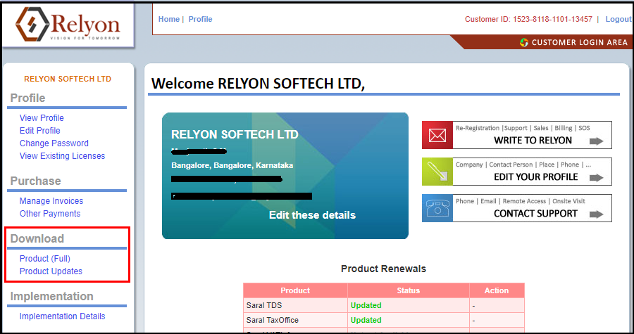 2.1.Procedure for software update in Saral TDS-product update.