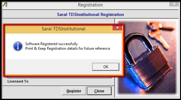 4.1.Registration Renewal in Saral TDS - Software registration.