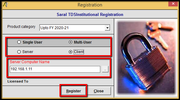 6.1.Registration Renewal in Saral TDS - Server name.
