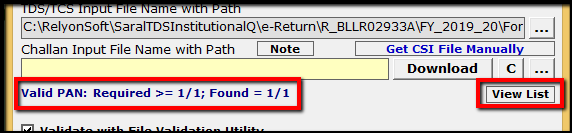 6.1.E-TDS Return Generation in Saral TDS-view list