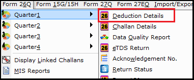 1.a.Deduction details entry for PAN not available-Quater