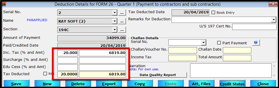 2.b.Deduction details entry for PAN not available-20