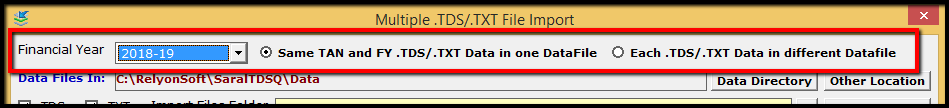 5.TDS file import-select FY
