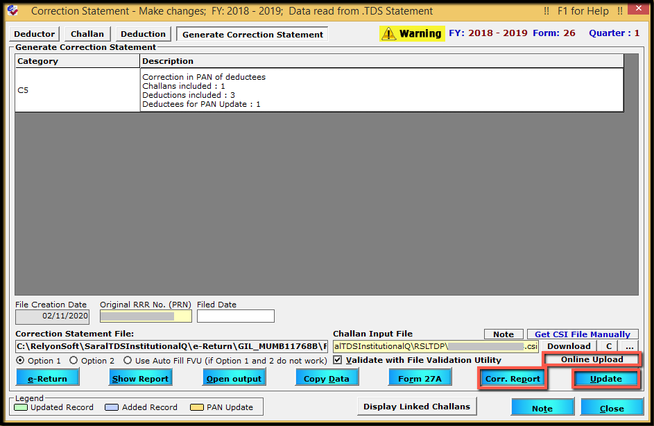 10.PAN correction-upload file