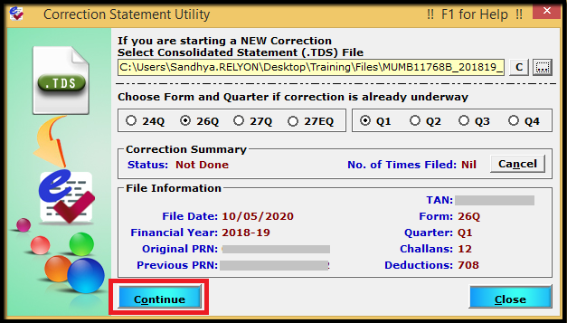 3.PAN correction-file information