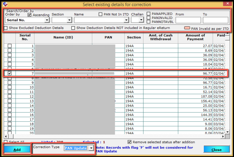 PAN correction in Saral TDS