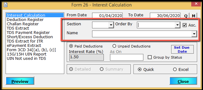 3.MIS reports in Form 26Q part 1-view specific record