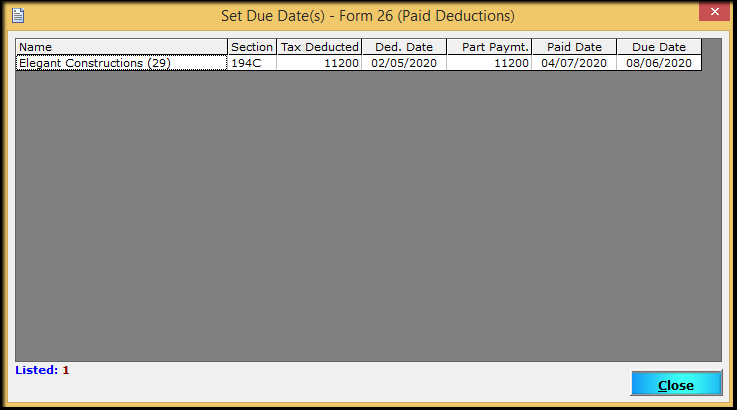 6.MIS reports in Form 26Q part 1-set due date