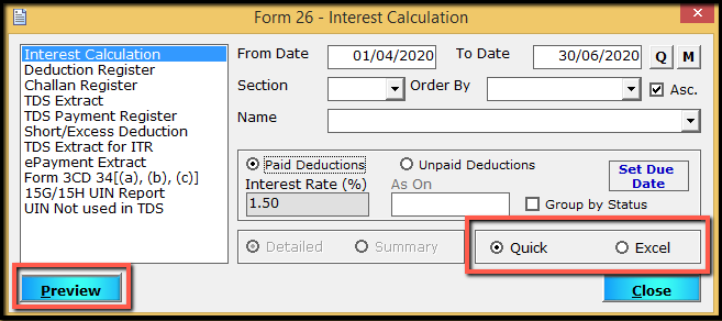 7.MIS reports in Form 26Q part 1-preview