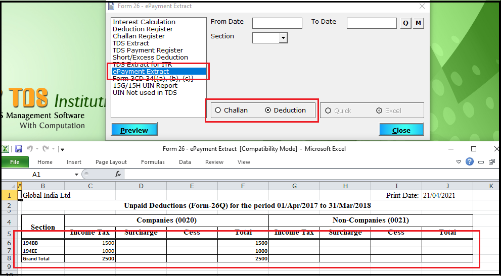 7.Extract Payment Deduction